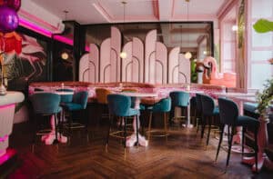 Impossible Pink Party Room in York – a stunning venue perfect for York hen parties, featuring glamorous décor and vibrant vibes for unforgettable hen do activities like cocktails and celebrations.