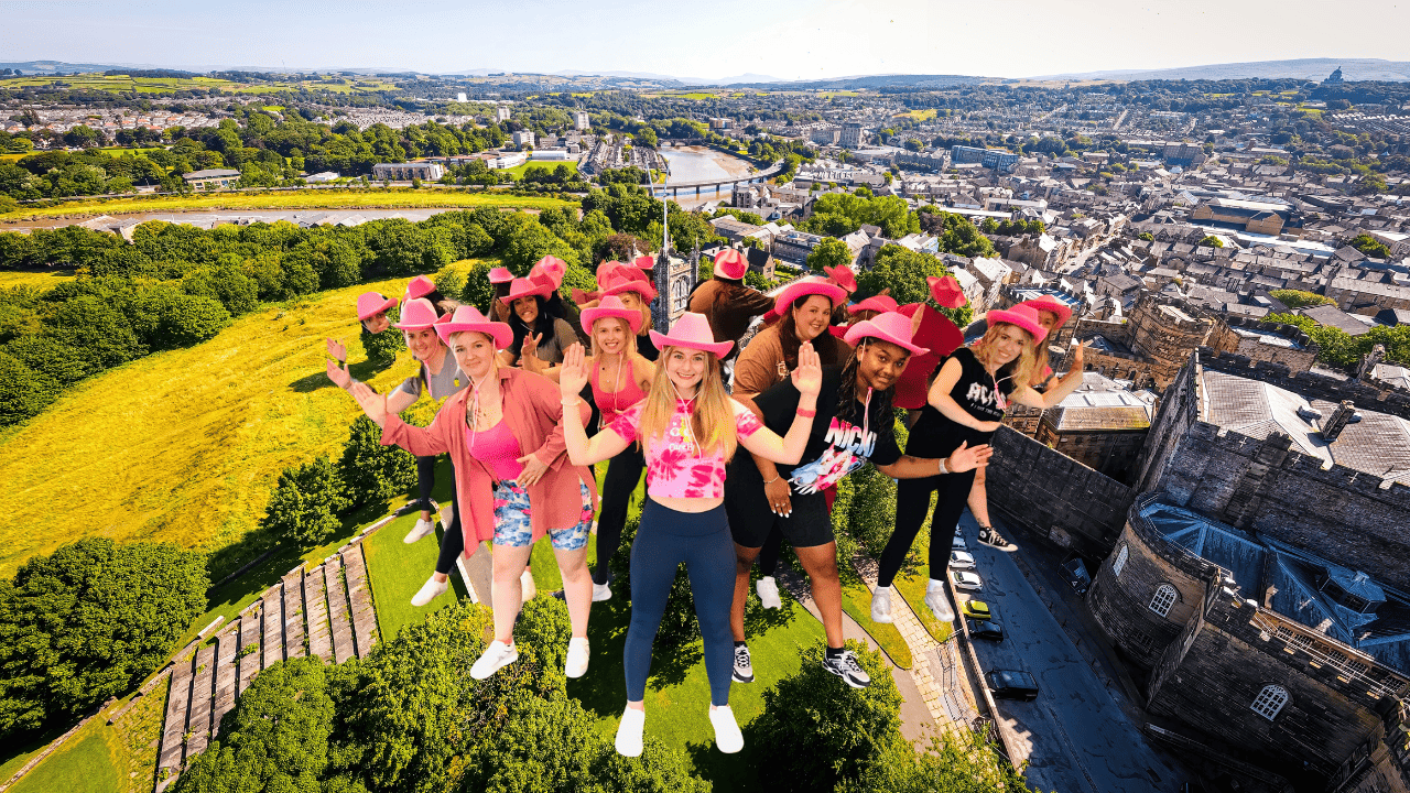 Women taking part in hen party dance class Lancaster, having fun at a lively dance hen parties