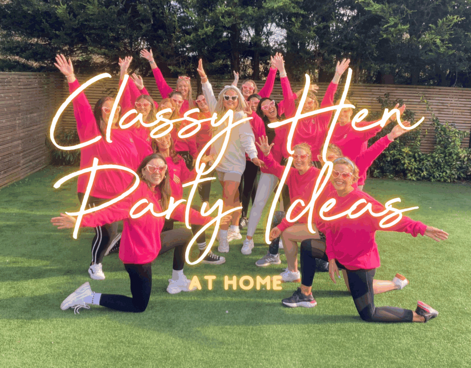 Classy hen party ideas at home, a group of women enjoying a hen party dance class at home with Sashay Dance, laughing and dancing together