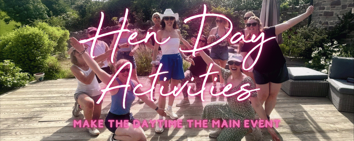 Hen day activities: hen group having fun together at a daytime celebration