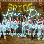 Exeter hen do ideas: hen party group celebrating in their Exeter hen house