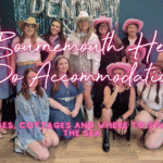 A hen group celebrating in the garden of a large Bournemouth hen party villa near the seafront.