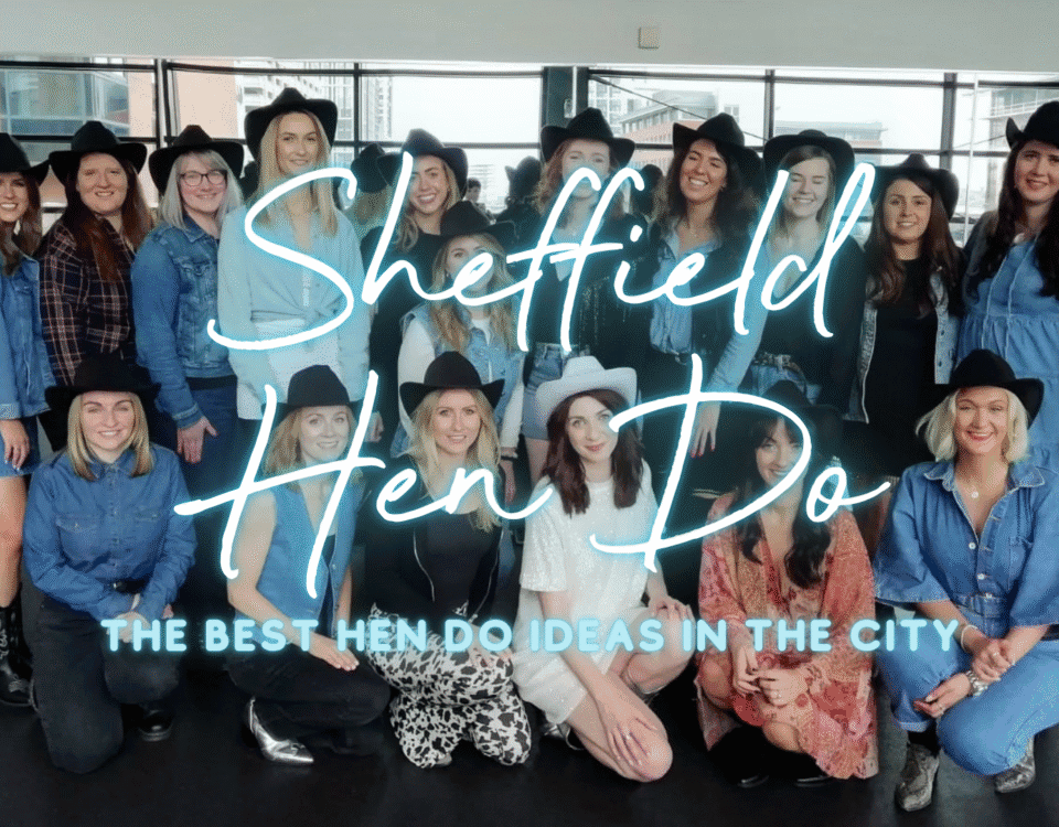 Hen do ideas Sheffield: hen group celebrating at a dance class in the city
