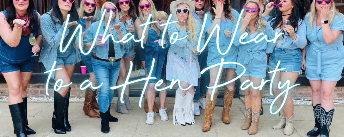 What to wear to a hen party: hen group in coordinated themed outfits