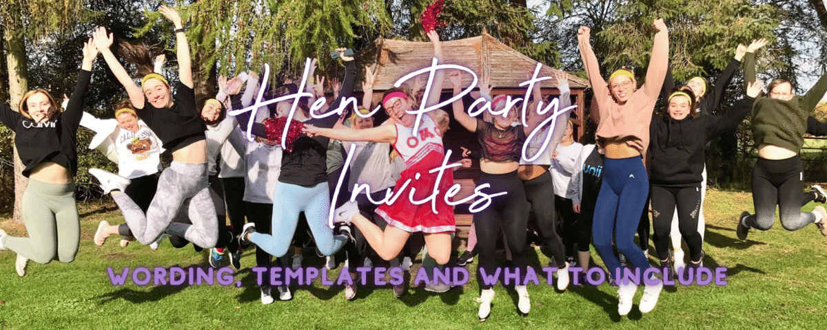 Hen party group celebrating after their invitations to the hen do weekend.